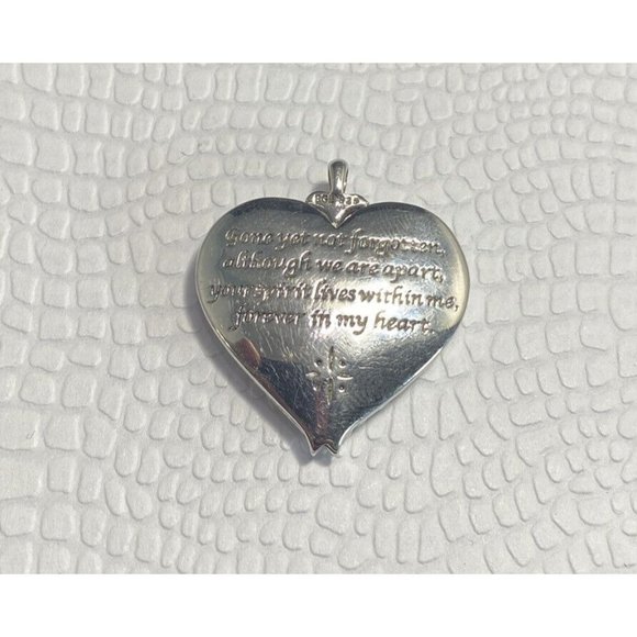 BGE Handcrafted Solid 925 CZ Heart Message Necklace "Gone Yet Not Forgotten” - Picture 3 of 7